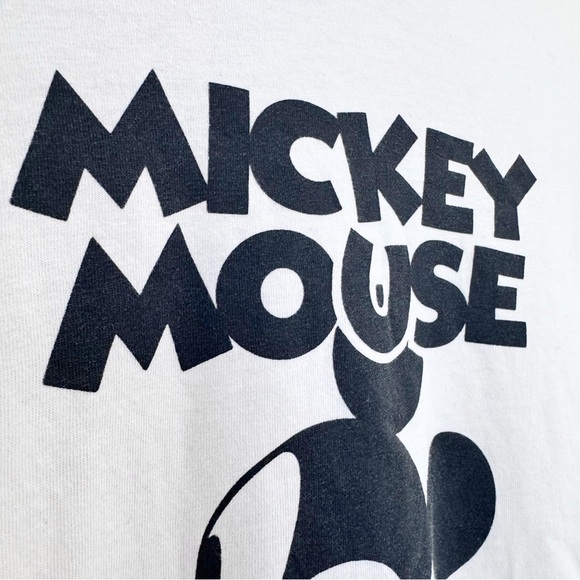 🤍Disney Mickey Mouse Unisex Boxy Oversized T-Shirt Off White Size S - Picture 5 of 7